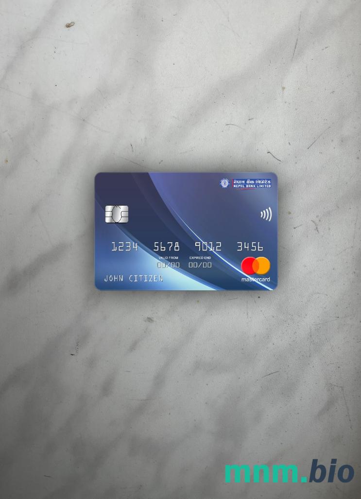Nepal bank Nepal wygląd zdjęcia mastercard skan PSD + zdjęcie